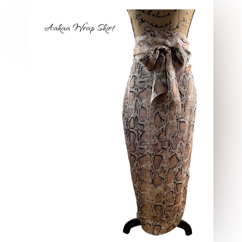 Snake Print Wrap Skirt